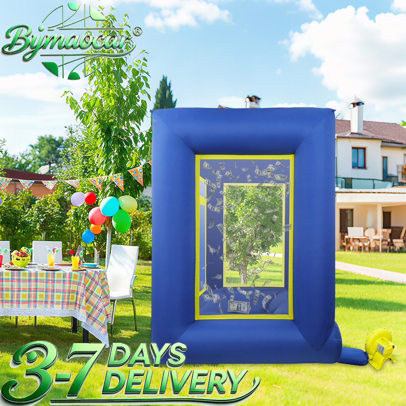 Party Games Easy - Inflatable Flying Cash Cube, Money Grab