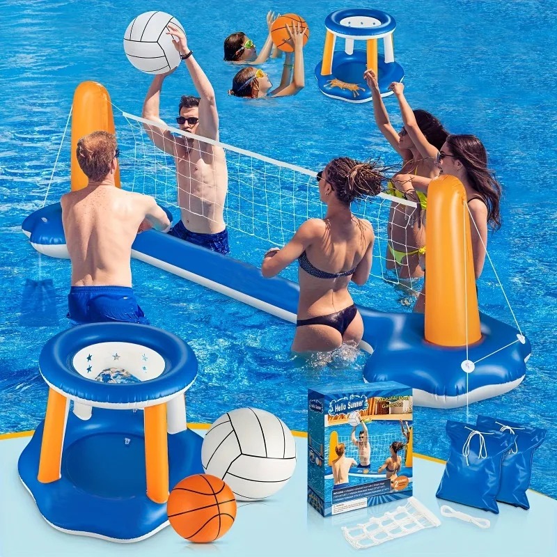 Party Games Summer - Large Inflatable Pool Raft Set with