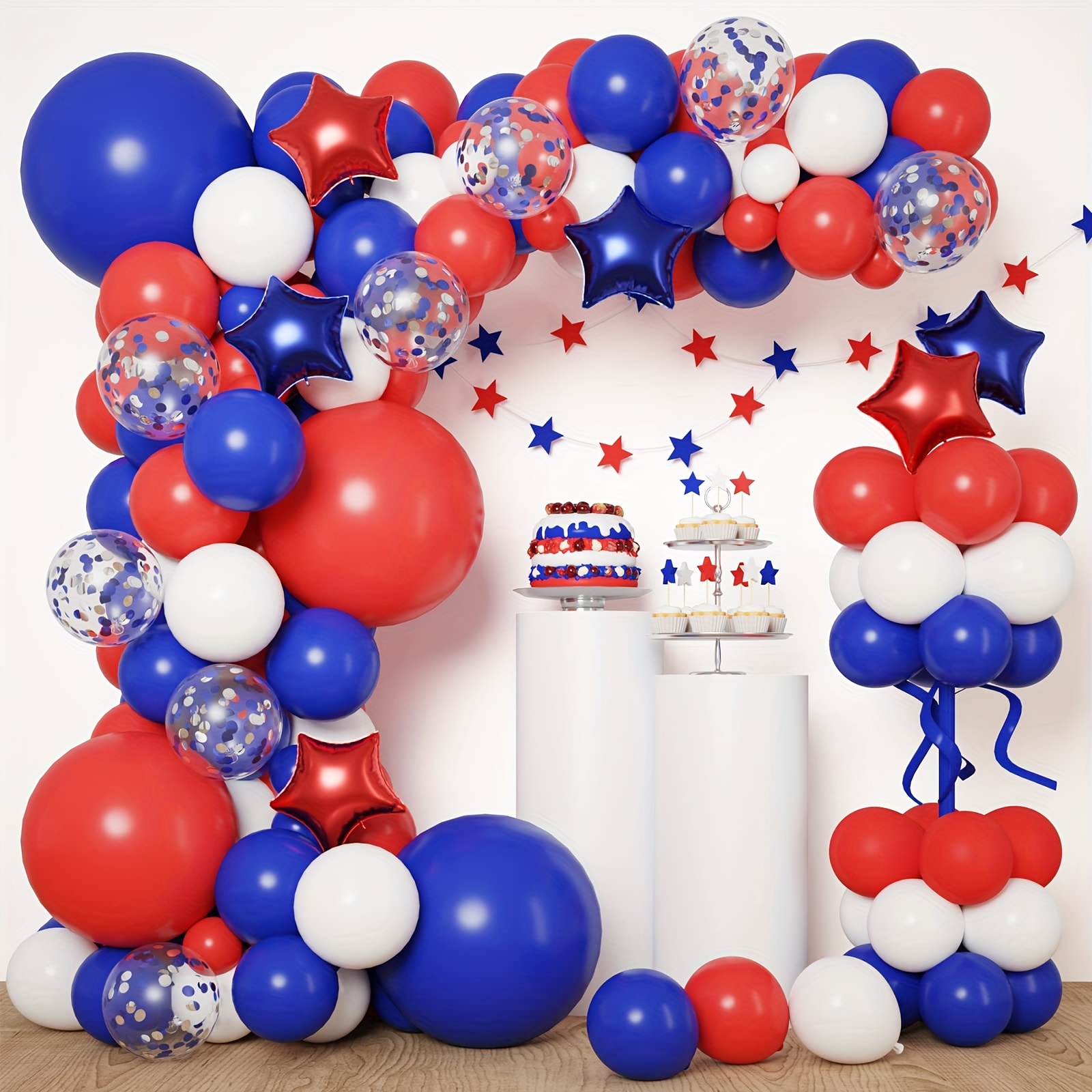 Party Games Easy - 158pcs Red White Blue Patriotic Balloon