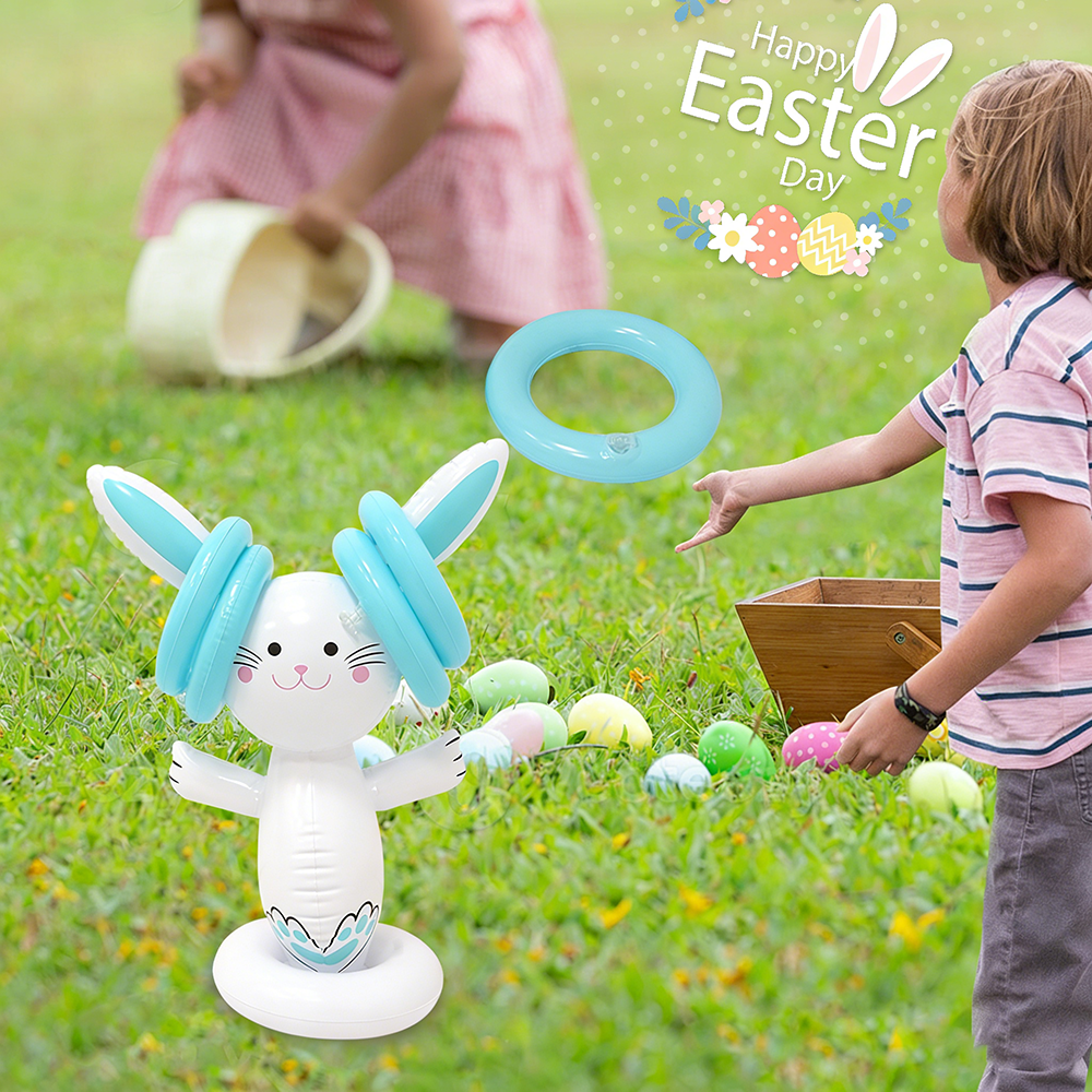 Party Games Indoor - Easter Inflatable Bunny Ring Toss Game