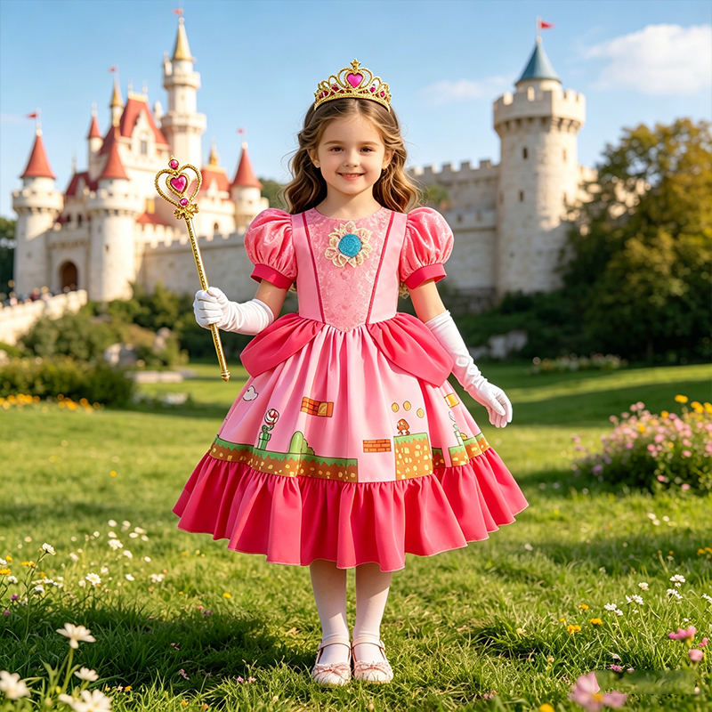 Princess Peach Costume Dress w – обзор и цена Party Games Summer