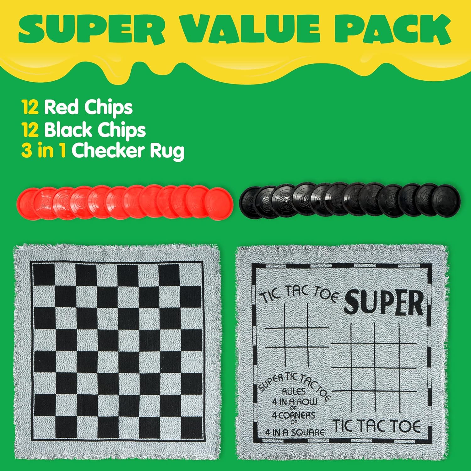 3-in-1 Vintage Giant Checkers  – обзор и цена Tic Tac Toe Giant