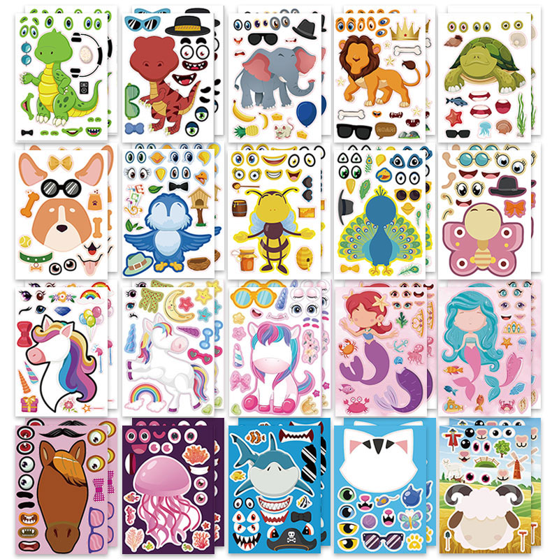 12/24 Sheets Make a Face Stick – обзор и цена Zoo Party Games