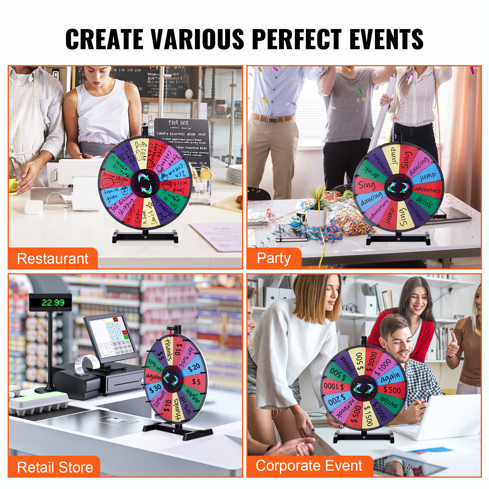 SucceBuy 18/24/36 inch Spinnin – обзор и цена Party Games Spin The Wheel