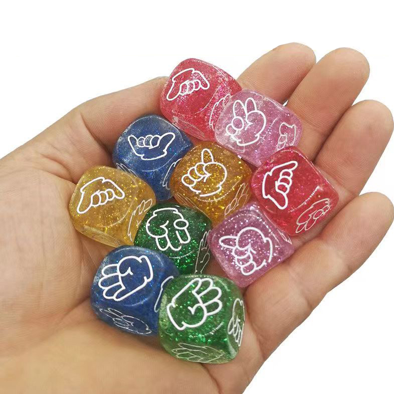 10PCS Glitter Dice 6 Sided 20M – обзор и цена Party Games Juegos De Mesa