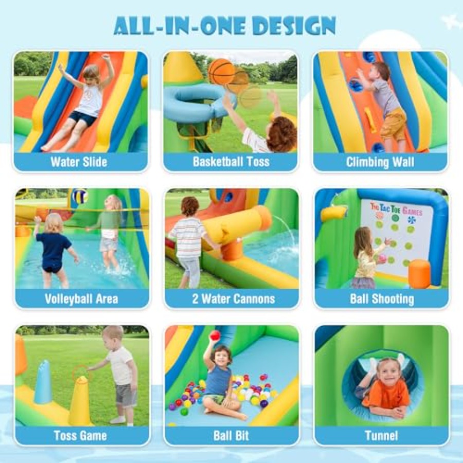 Inflatable Water Slide 9-in-1  – обзор и цена Tic Tac Toe Giant