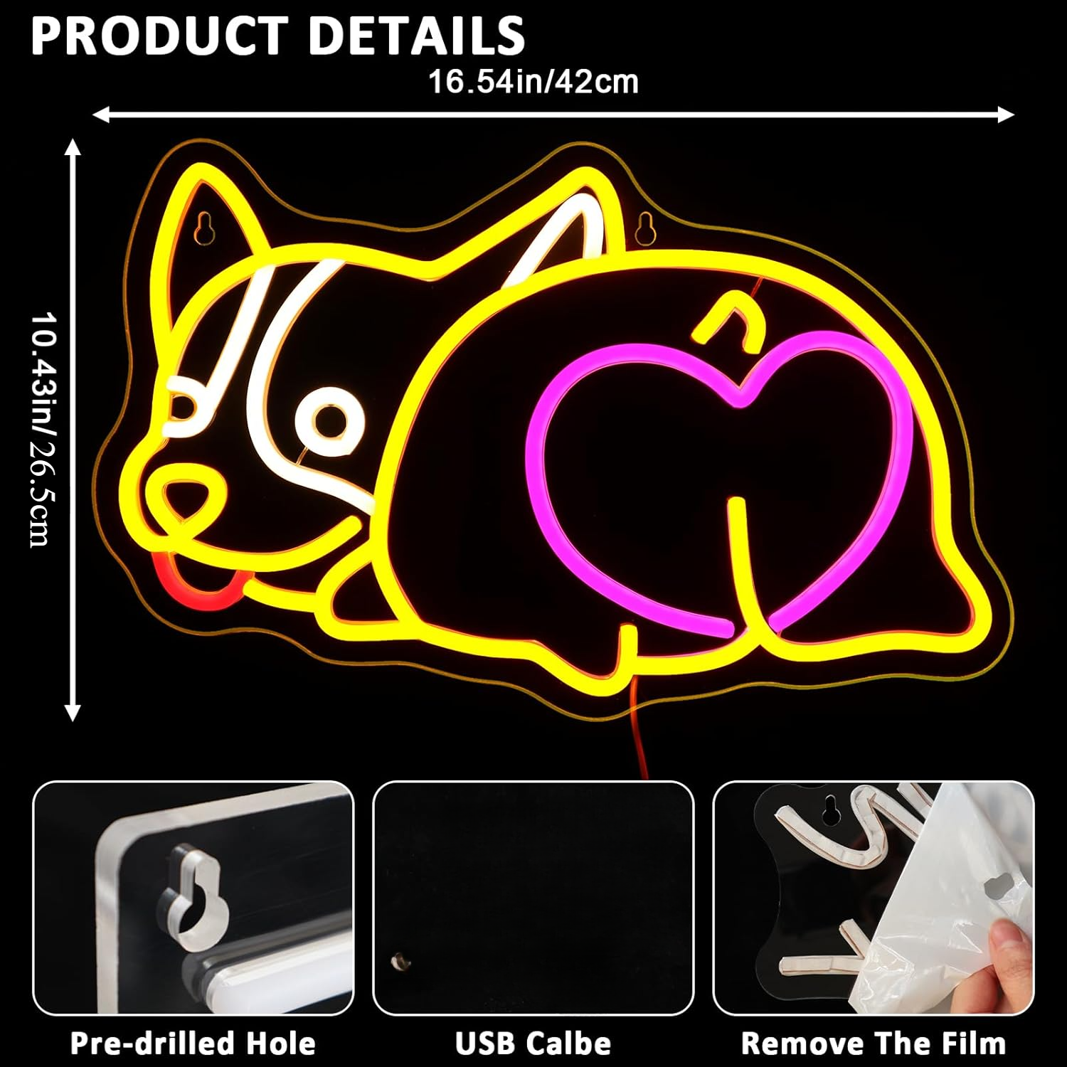 Corgie Dog Neon Sign USB Power – обзор и цена Zoo Party Games